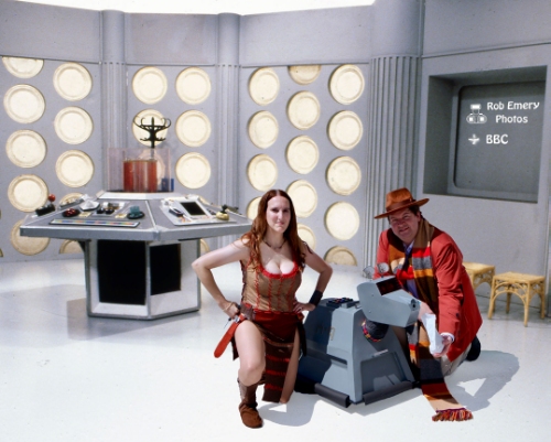 4th doctor with Leela & K9 in the tardis